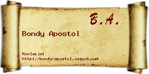 Bondy Apostol névjegykártya